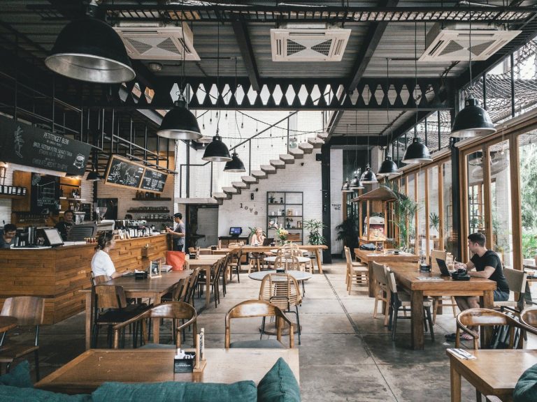 A cafe counter in the morning
